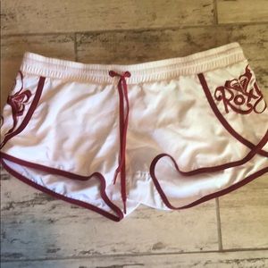 White and red foxy board shorts